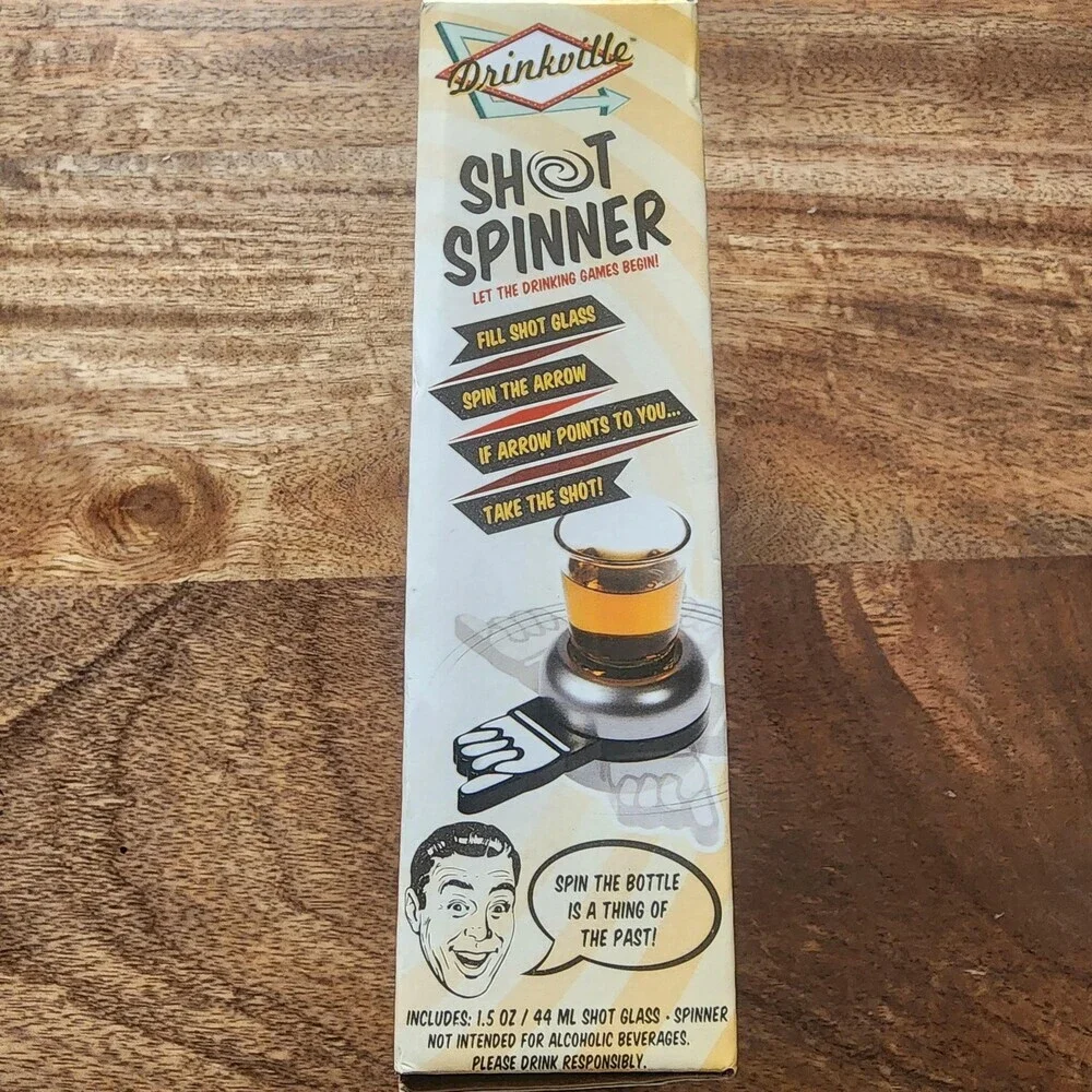 Drinkville Shot Spinner Clear Glass Spinner Game 1.5oz Bar Party Fun Novelty